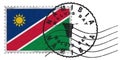 Namibia Walvis Bay Stamp National Flag and Postmark Royalty Free Stock Photo