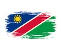 Namibian flag brush grunge background. Vector illustration.