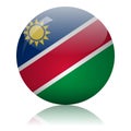 Namibian flag glass button vector illustration