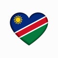 Namibian flag heart-shaped sign. Vector illustration.