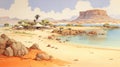 Namibian Island In Milo Manara Style