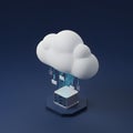 3D Isometric Illustration of Cloud Computing Storage and Data Server Transfer Royalty Free Stock Photo