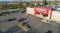 Staples store parking lot and store front Royalty Free Stock Photo