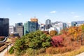 Namsan Park and view of tall buildings in Seoul Royalty Free Stock Photo