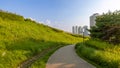 Namsan Park walkway at the beautiful sunset