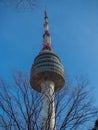 The Namsan Tower with a background of blue sky Royalty Free Stock Photo
