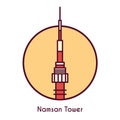 namsan tower. Vector illustration decorative design