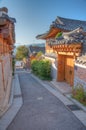 Namsan tower viewed from Bukchon hanok village in Seoul, Republic of Korea