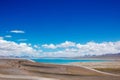 Namucuo lake on a sunny day with cloudy sky background Royalty Free Stock Photo