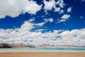 Namucuo lake on a sunny day with cloudy sky background Royalty Free Stock Photo