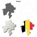 Namur outline map set - Belgian version Royalty Free Stock Photo