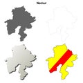 Namur outline map set - Walloon version