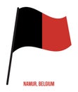 Namur Flag Waving Vector Illustration on White Background. Provinces Flags of Belgium.