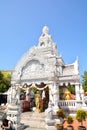 Nan city pillar shrine in Wat Ming Meuang and blue sky