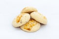 Nan Khatai, traditional shortbread cookies on white isolated background Royalty Free Stock Photo