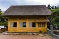 Hong Kong - January 18 2020 : Chinese Cottage with Ancient Waterwheel at Nan Lian Garden, Medium Shot, Eye Level View Royalty Free Stock Photo