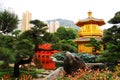 Nan Lian public garden in the city center, view of the Pavilion of Absolute Perfection also known as golden or octagonal pavilion