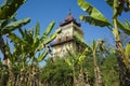 Nan Myint Watch Tower, is the only surviving structure of King Bagyidaw`s royal palace at Inwa Ava in Myanmar. Banana Royalty Free Stock Photo