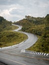 Nan, Thailand. Aerial view of Beautiful sky road over top of mountains with green jungle. Road trip on curve road in mountain. Royalty Free Stock Photo