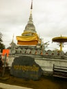 Nan - THAILAND AUGUST 20, 2018 Wat Phra That Khao Noi is located on the top of Khao Noi hill, two kilometers west of the town. The Royalty Free Stock Photo