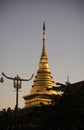 Nan, Thailand - December 28, 2018 : Wat Phra That Chang Kham Buddhist Thai temple