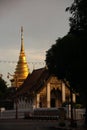 Nan, Thailand - December 28, 2018 : Wat Phra That Chang Kham Buddhist Thai temple