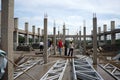 Supervisor and engineers are checking the correctness of building construction.