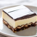 Nanaimo Bars: No-Bake Dessert with Crumb Base, Custard Butter Icing, and Chocolate Royalty Free Stock Photo