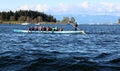 Dragon boat team at practice for Nanaimo race in 2019 Royalty Free Stock Photo