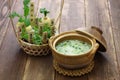 Nanakusagayu, rice porridge with seven herbs, Japanese traditional custom