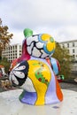 Nanas sculptures in Hanover Germany. Sculptures were made by Nike de Saint Phalle at 1974 and Royalty Free Stock Photo