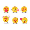 Nance fruit cartoon character with love cute emoticon Royalty Free Stock Photo