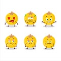 Nance fruit cartoon character with nope expression Royalty Free Stock Photo