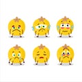 Nance fruit cartoon character with sad expression Royalty Free Stock Photo