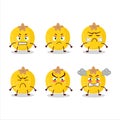 Nance fruit cartoon character with various angry expressions Royalty Free Stock Photo