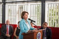 Nancy Pelosi making a speech at Expo 2015 in Milan, Italy