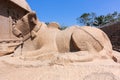 Mahabalipuram Nandhi statue in five rathas comlex