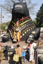 The Nandi bull on Chamundi hill Royalty Free Stock Photo