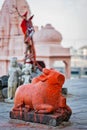 Nandi bull vehicle of Hindu god Shiva statue, Ujjain, Madhya Pradesh, India