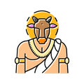 nandi god indian color icon vector illustration