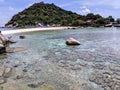 Nang yuan island view from Koh Tao island beach shoreline in Thailand Royalty Free Stock Photo