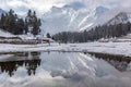 Nanga parbat mountain reflection in lake Karakoram Pakistan