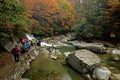 Nanjiang China-A stream in Guangwu moutain in autumn Royalty Free Stock Photo