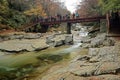 Nanjiang China-A stream in Guangwu moutain in autumn Royalty Free Stock Photo