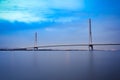 Nanjing cable stayed bridge in evening
