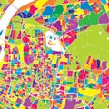 Nanjing, China, colorful vector map