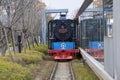 Luxury tourist locomotive train travel in the Jiangsu Horticultural Exposition Park, Nanjing