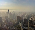 Nanjing city with sunrise and morning mist