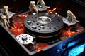 nano bots inside a computer hard drive