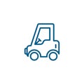 Nano Car Line Blue Icon On White Background. Blue Flat Style Vector Illustration